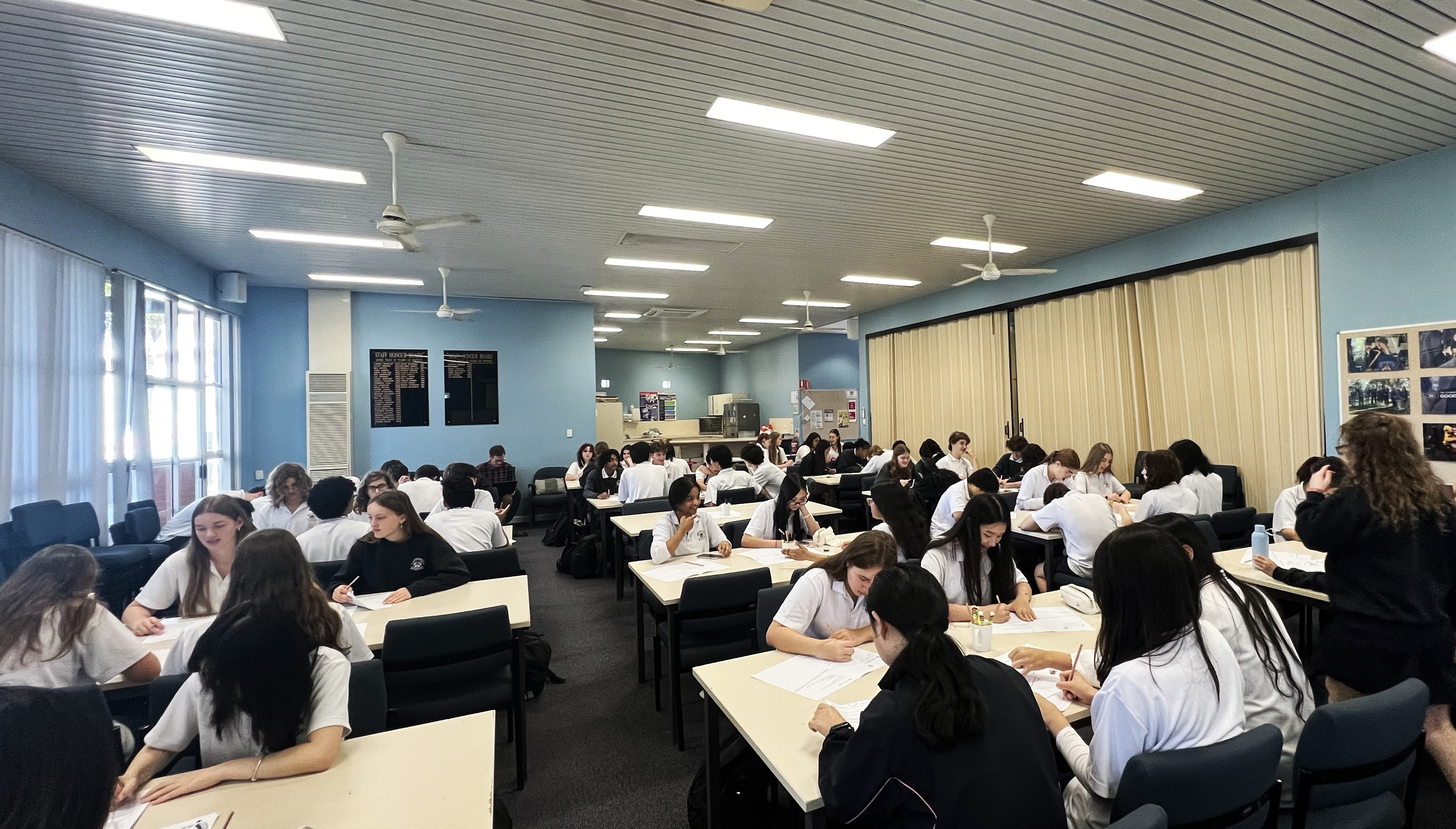 Mount Lawley Senior High School students creating their Identity Tapestry symbols in the classroom